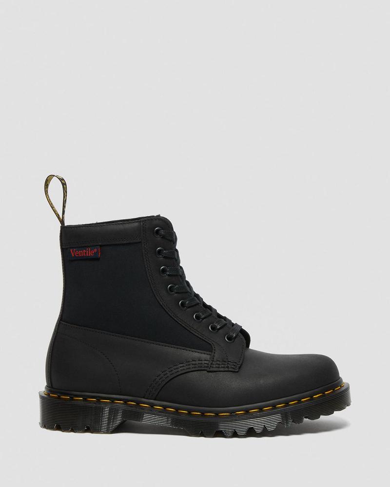 Dr Martens 1460 Panel Made in England Læder Snørestøvler Dame Sort | DK 173CTV